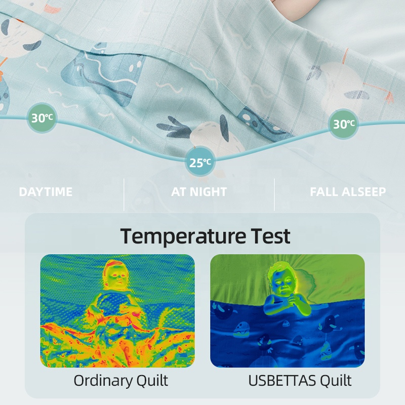 Baby Thin Blanket Quilt Cool Sense 100% Bamboo Cotton Wide Edge Factory Wholesale Cool Sense Baby Blanket