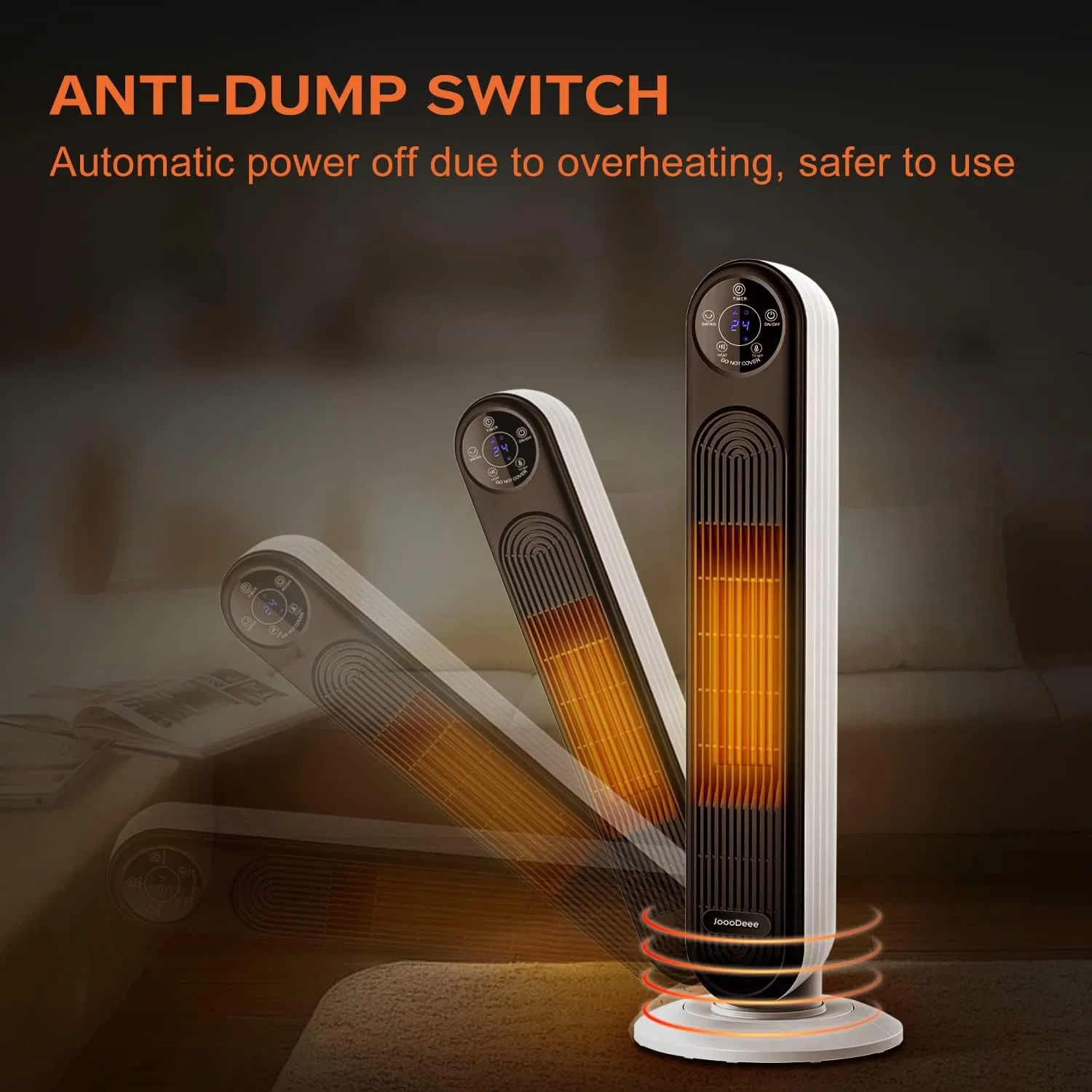Over Heat Protection Heater with Versatile Fan for All Seasons Comfort