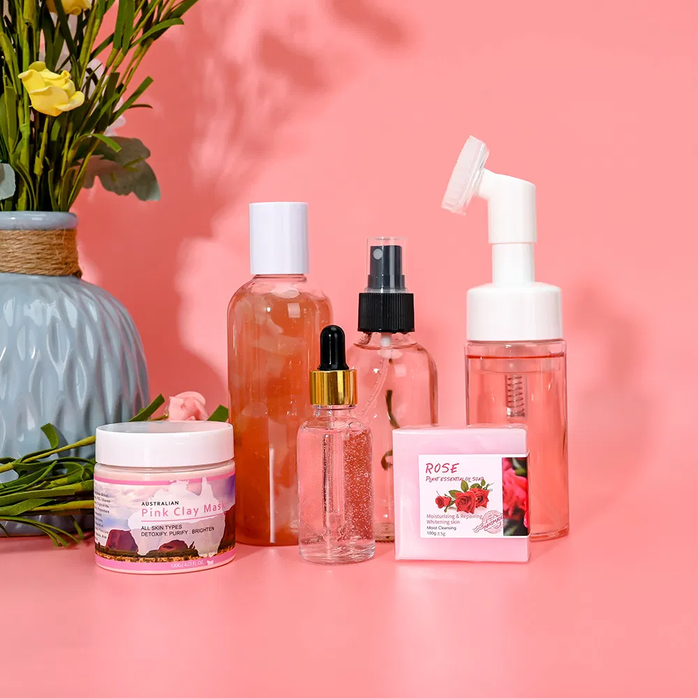 Skin Care Private Label Anti Aging Face Skin Care Set Whitening Facial Set Cleanser Rose Skin Care Set