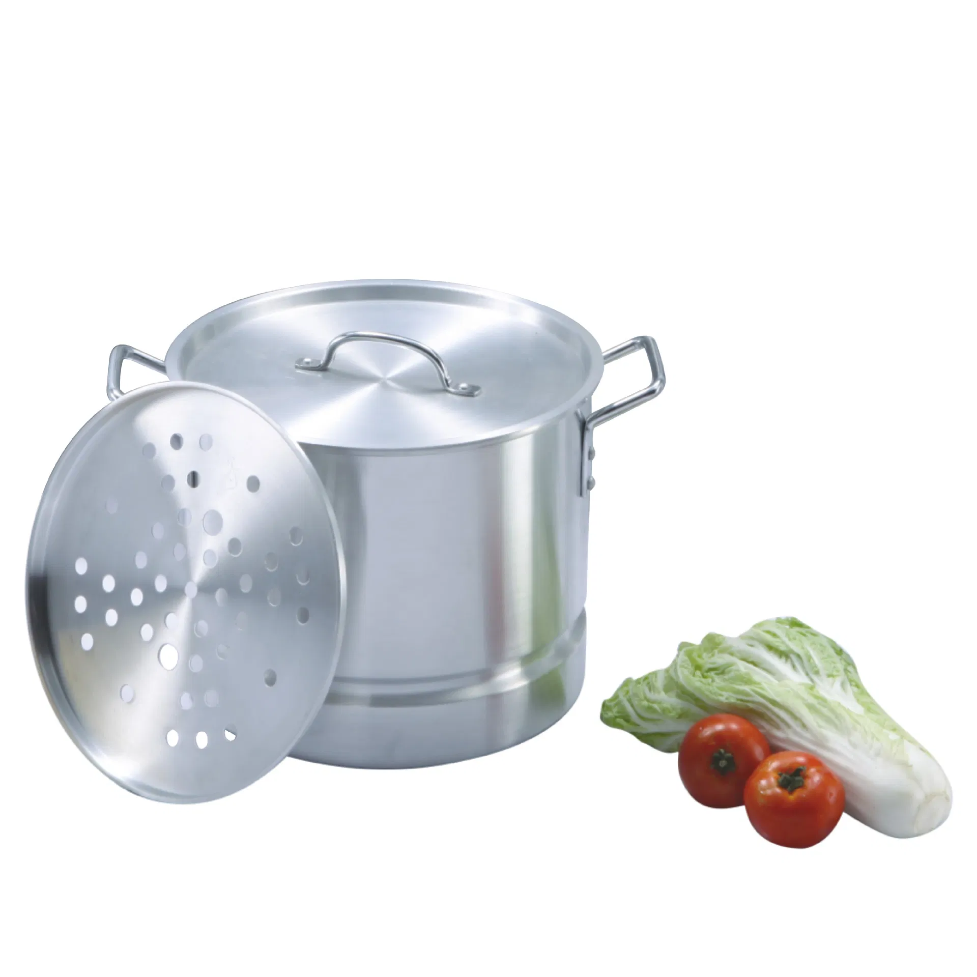 Sanding Aluminum Soup Bucket Set with Steaming Grid