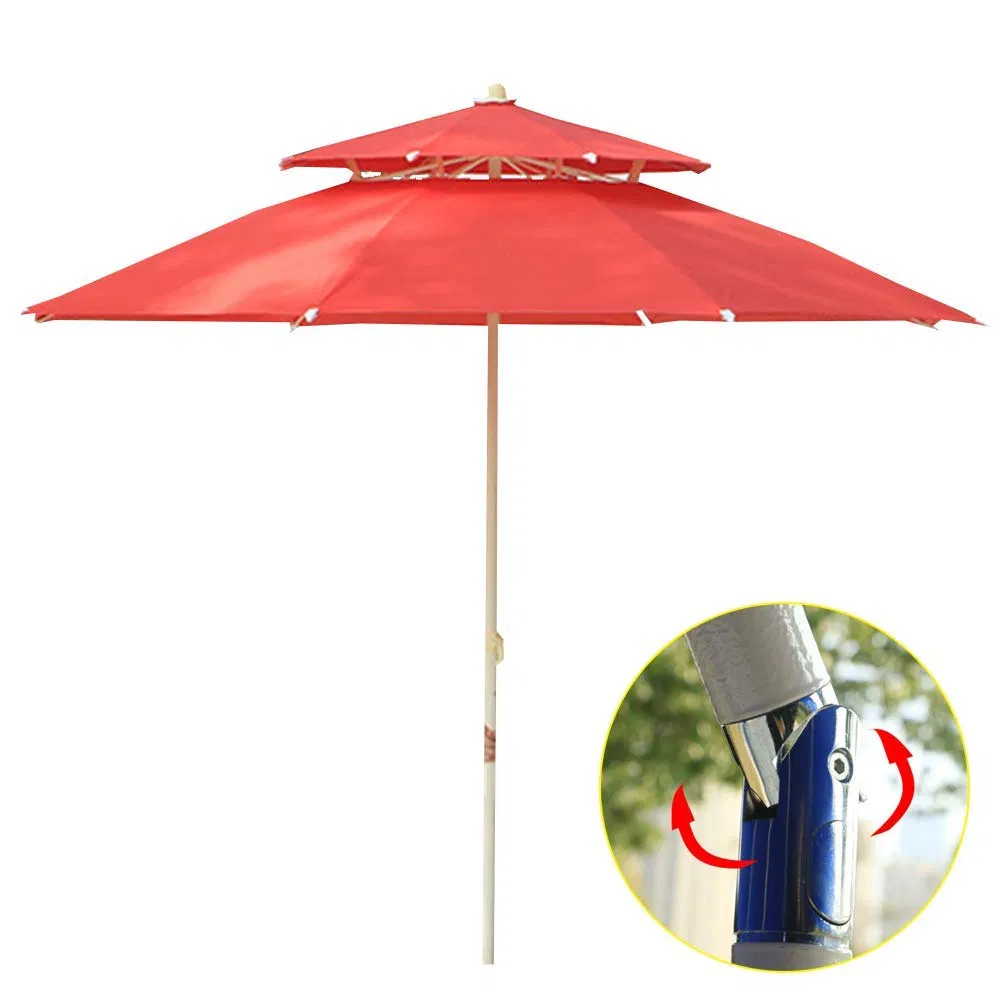 Cantilevered Double-Tiered Sun Umbrella Banana Umbrella