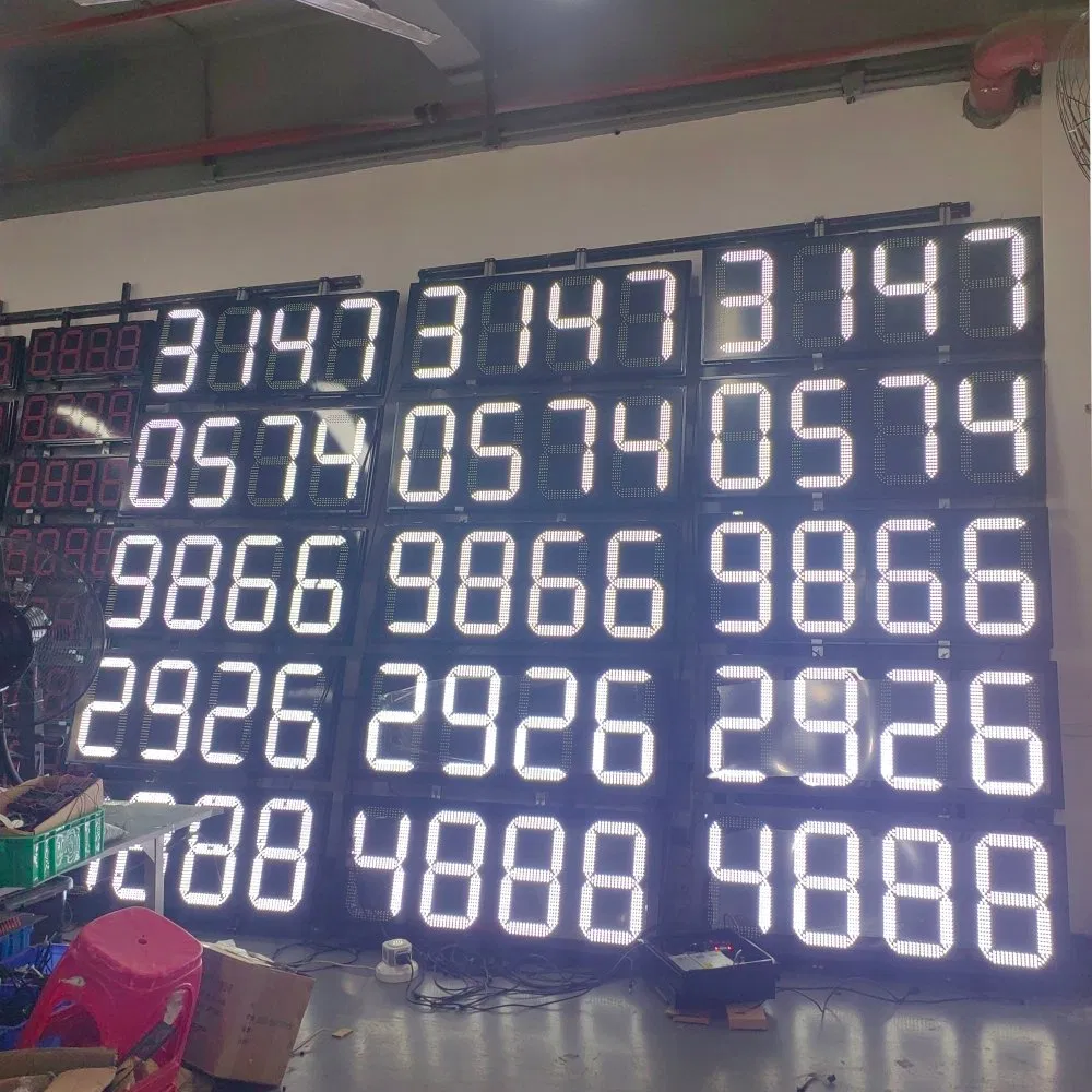 Gasoline Construction Digital Large 7-Segment LED Numeric Display Screen Oil Price Tag Gas Station Light