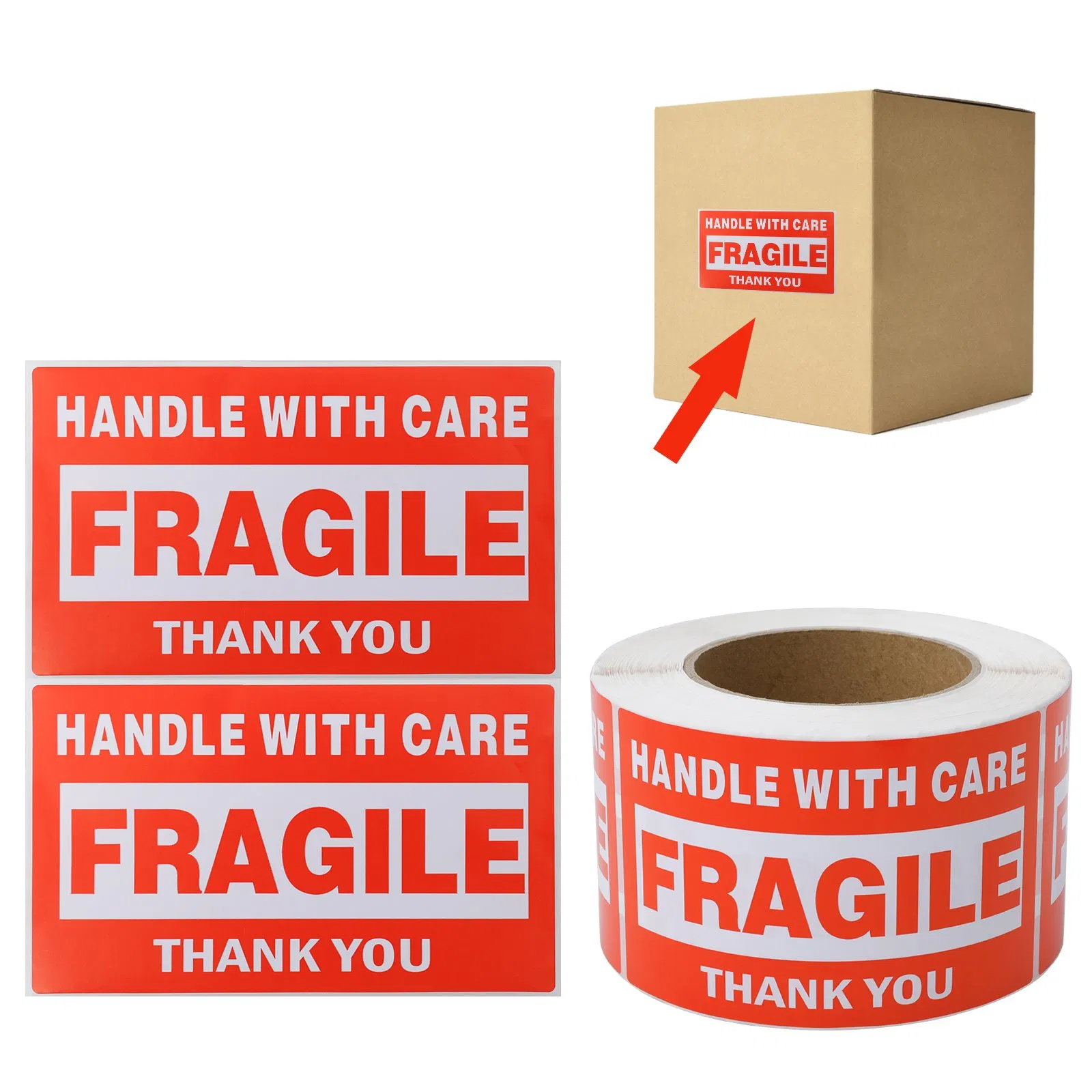 Fragile Carton Warning Label Stick Labels Sticker for Shipping From Manufacturer