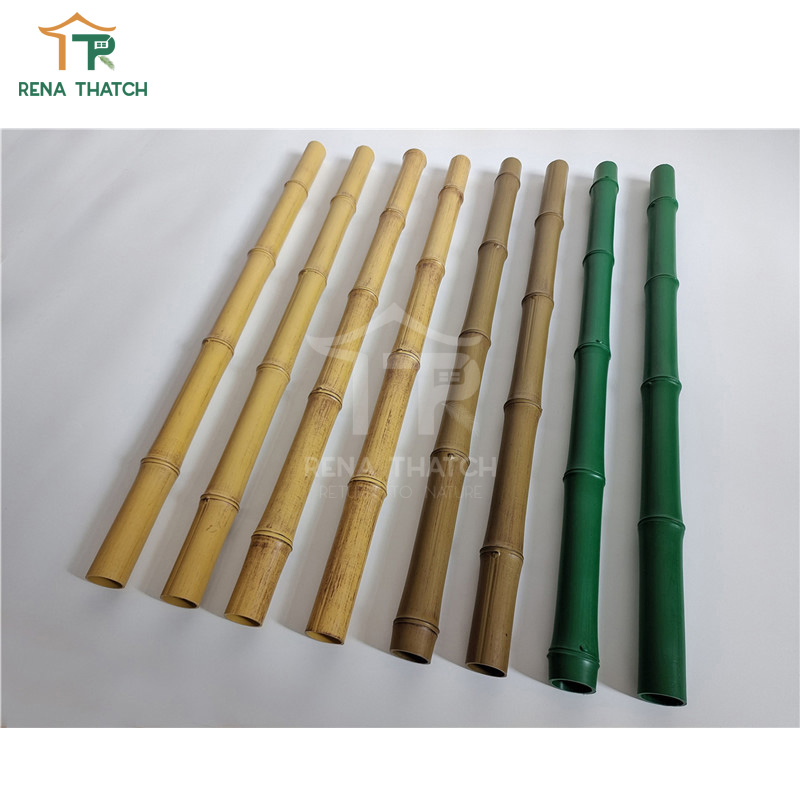 Recyclable Artificial Green Color Plastic Bamboo Screen Synthetic Bamboo Fence Artificial Bamboo Poles