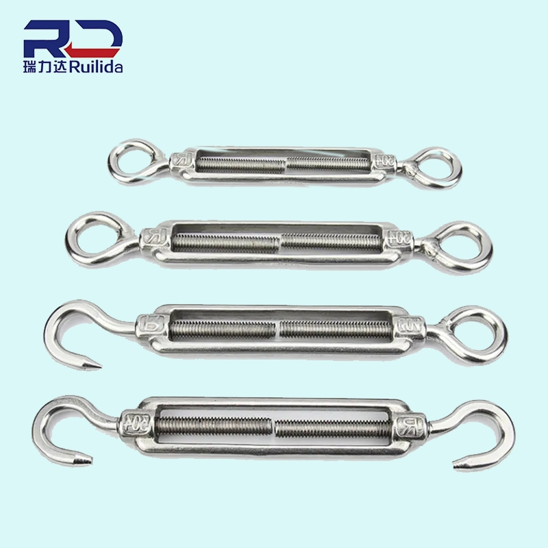Multi-Size SS304 SS316 Steel Turnbuckle - Eye-Hook Open Body for Industrial Use