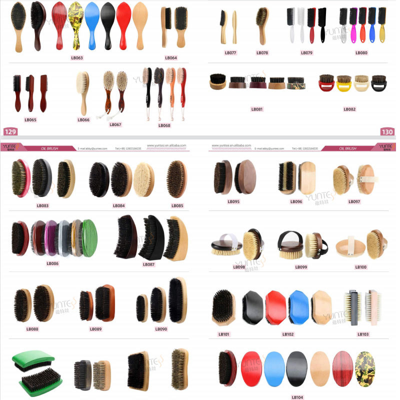 Luxurious Black Glossy Curve Wooden Handle Beard Brush Medium Soft Hard Hair 360 Wave Brush with 100% Boar Bristle