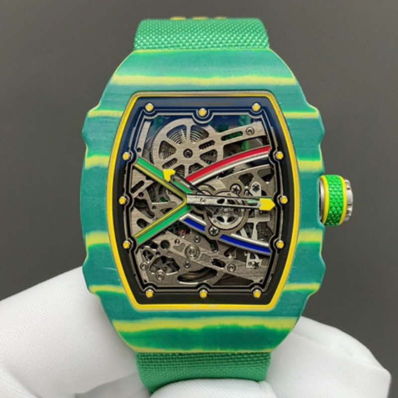 Wholesale Super Clone Carbon Fiber RM Watch 67-02 Ultra Thin Hollow out
