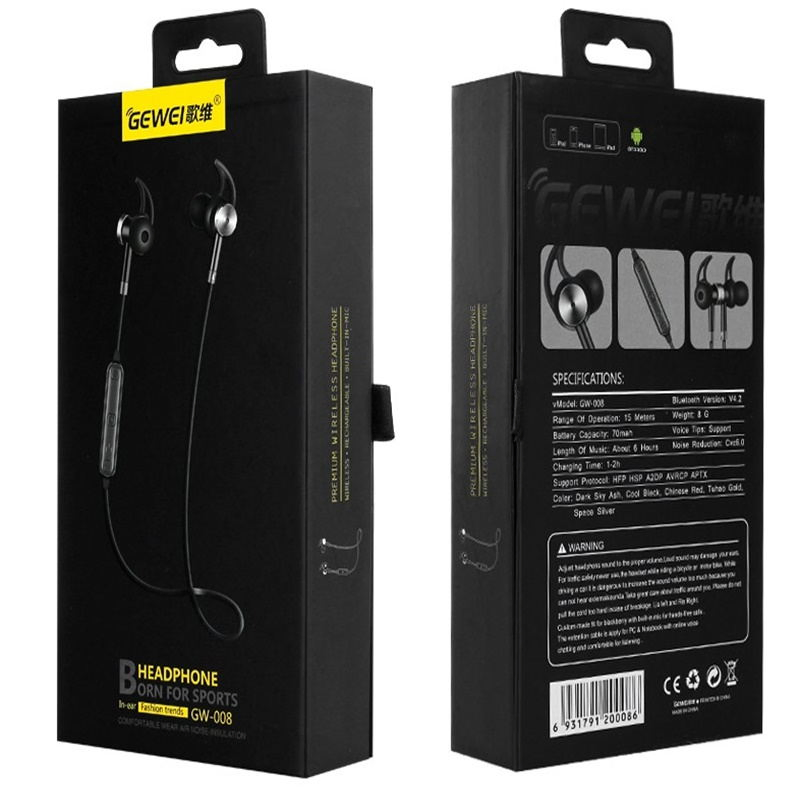 Factory Wholesale Wireless Bluetooth Sweatproof in-Ear Sports Headphones with Microphone