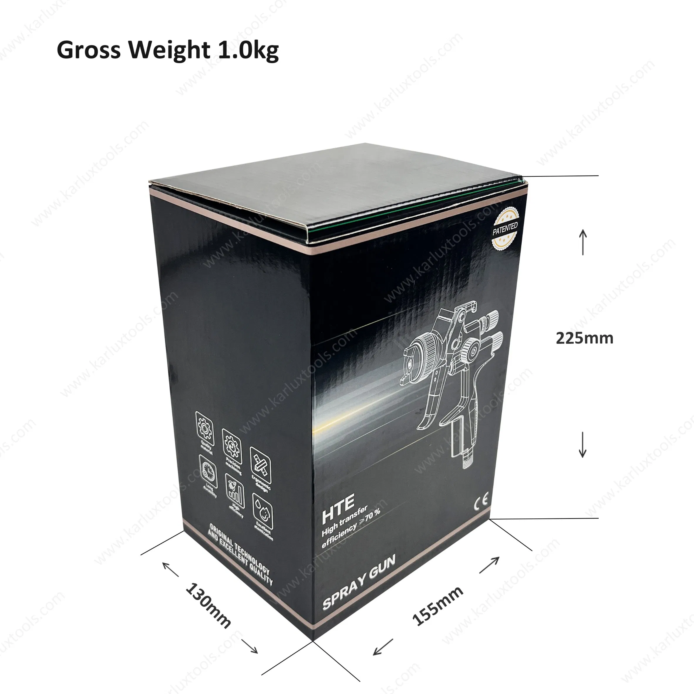 Пневматический краскопульт HVLP 600 мл, алюминиевый корпус