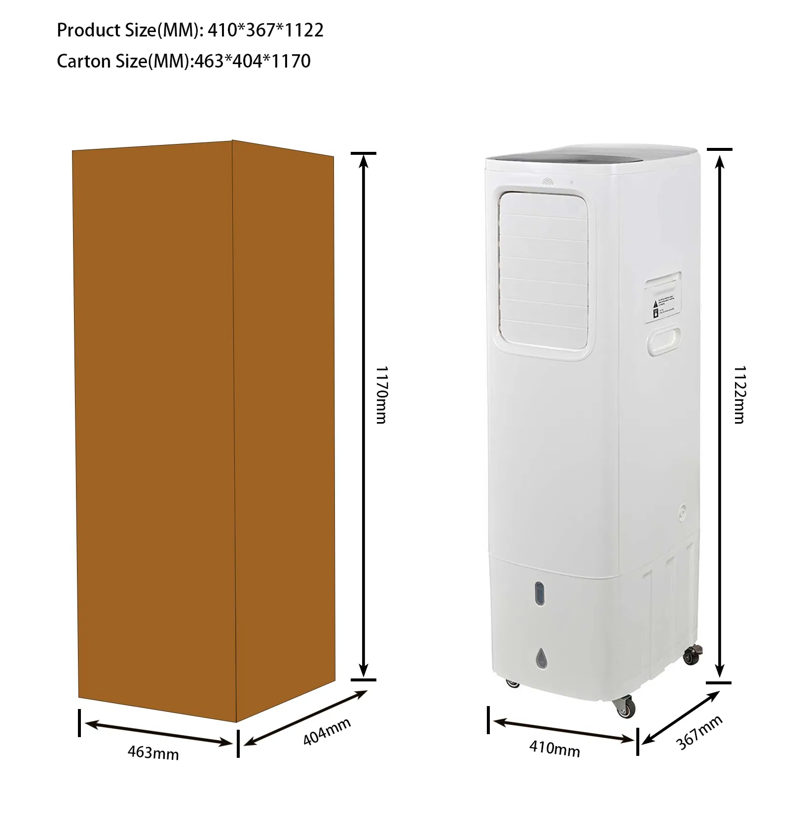 Напольный кондиционер 7000 BTU с 3 скоростями