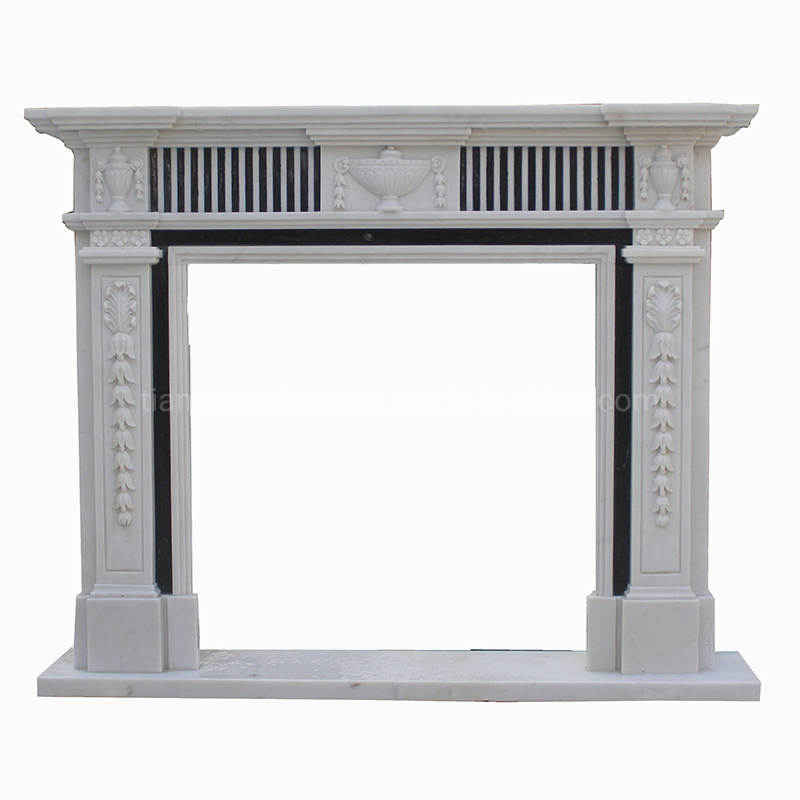 European Style Indoor Carving Marble Fireplace with Mantel