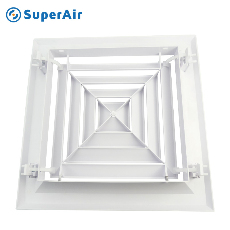 HVAC Ventilation Accessories Aluminium Square Ceiling Diffuser