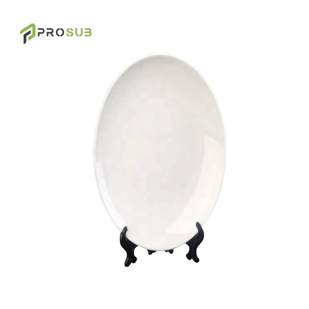 Prosub Wholesale 6"8"10"Sublimation Moonlight Ceramic Plates Custom Logo Printing White Porcelain Dish Plate Dinner Plate