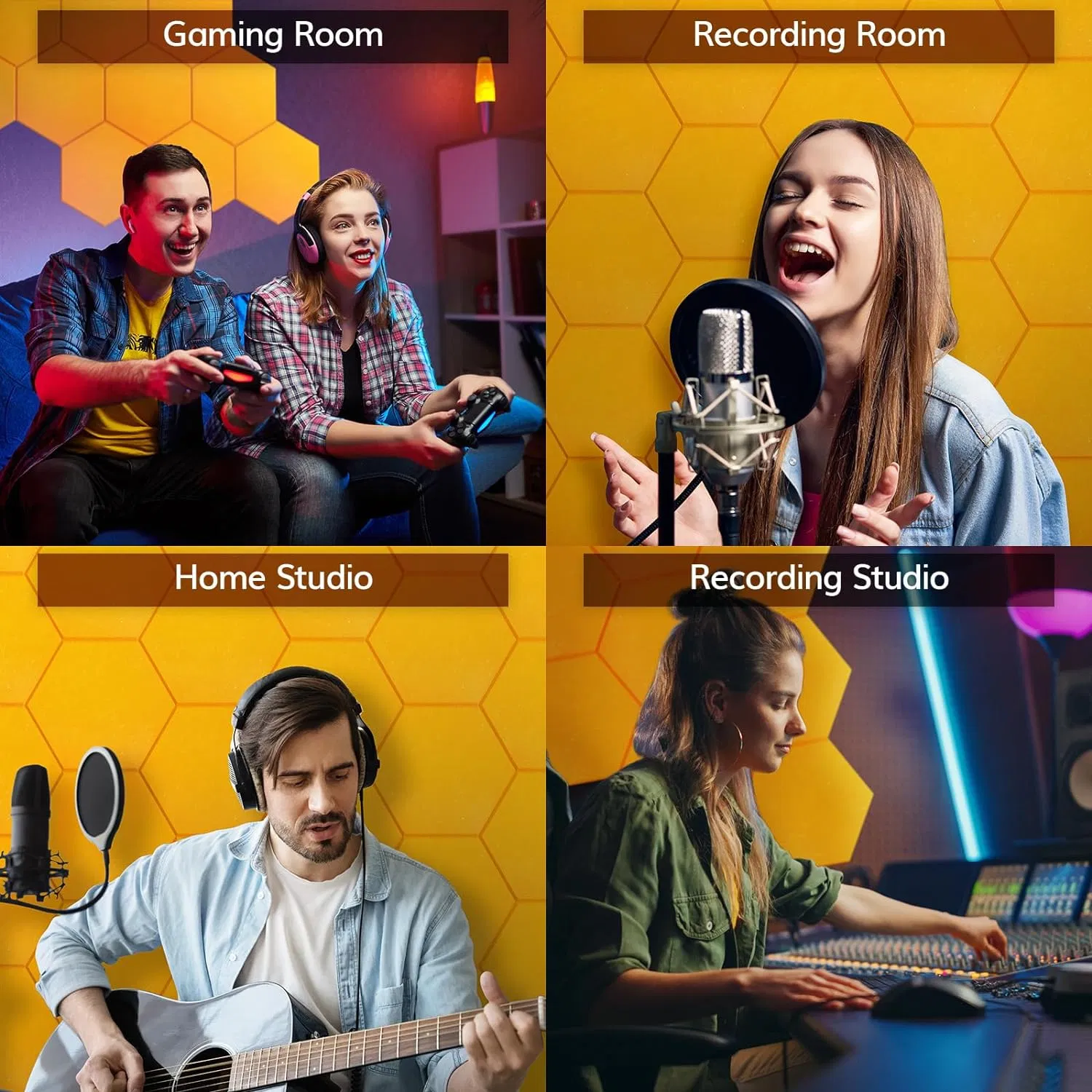 Adhesive Polyester Fiber Sheet Acoustic Panel Baffle Wall Tiles