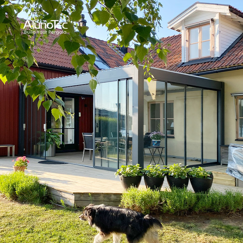 AlunoTec Prefabrivated Building Outdoor Garden Aluminum Pergola