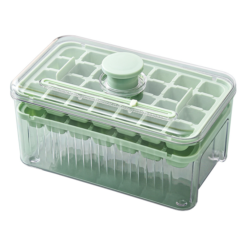 Hot Sale Household Press Durable Silicone Ice Cube Tray Food Grade Ice Mold with Cover