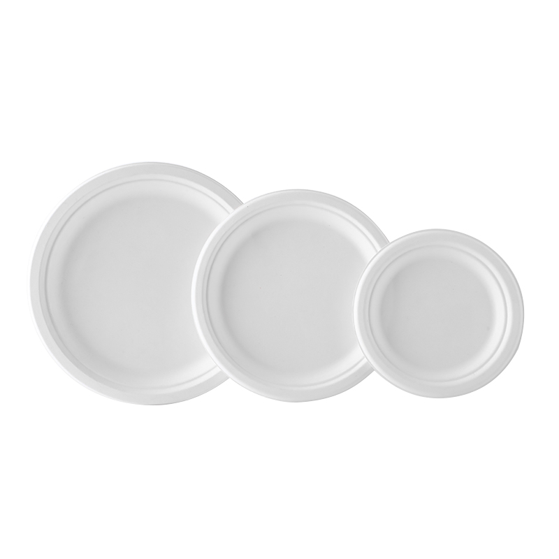 Restaurant Leakproof Compostable Sugar Cane Bagasse Disposable Paper Plates Biodegradable