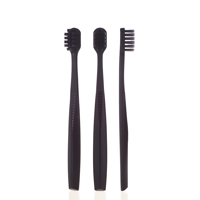 Manufacturer Custom Logo Activated Charcoal Soft Bristles Whitening Teeth Adult Plastic Manual Toothbrush
