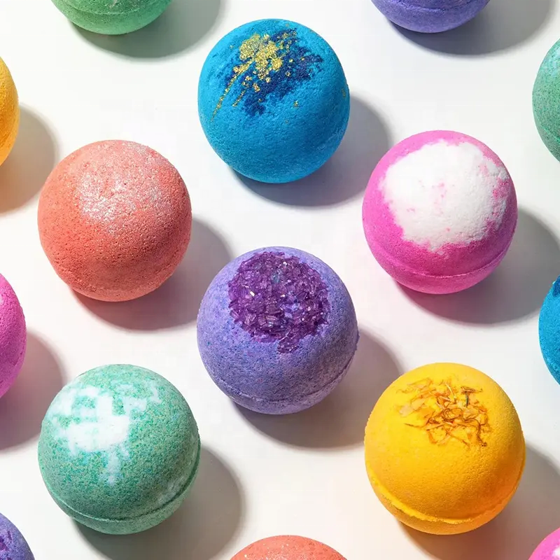Factory Customization 100% Natural Colorful Bubble Fizzy Organic Bath Bombs
