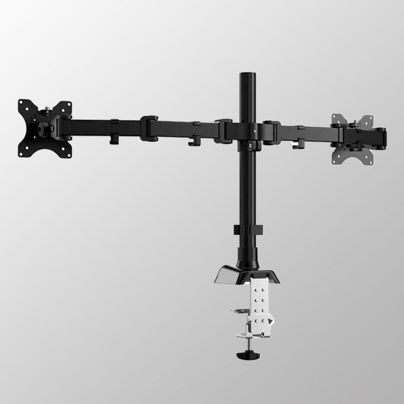 17"-32" Screen Adjustable Double Dual Monitor Arm Stand Laptop Desk Mount with 2 Arms