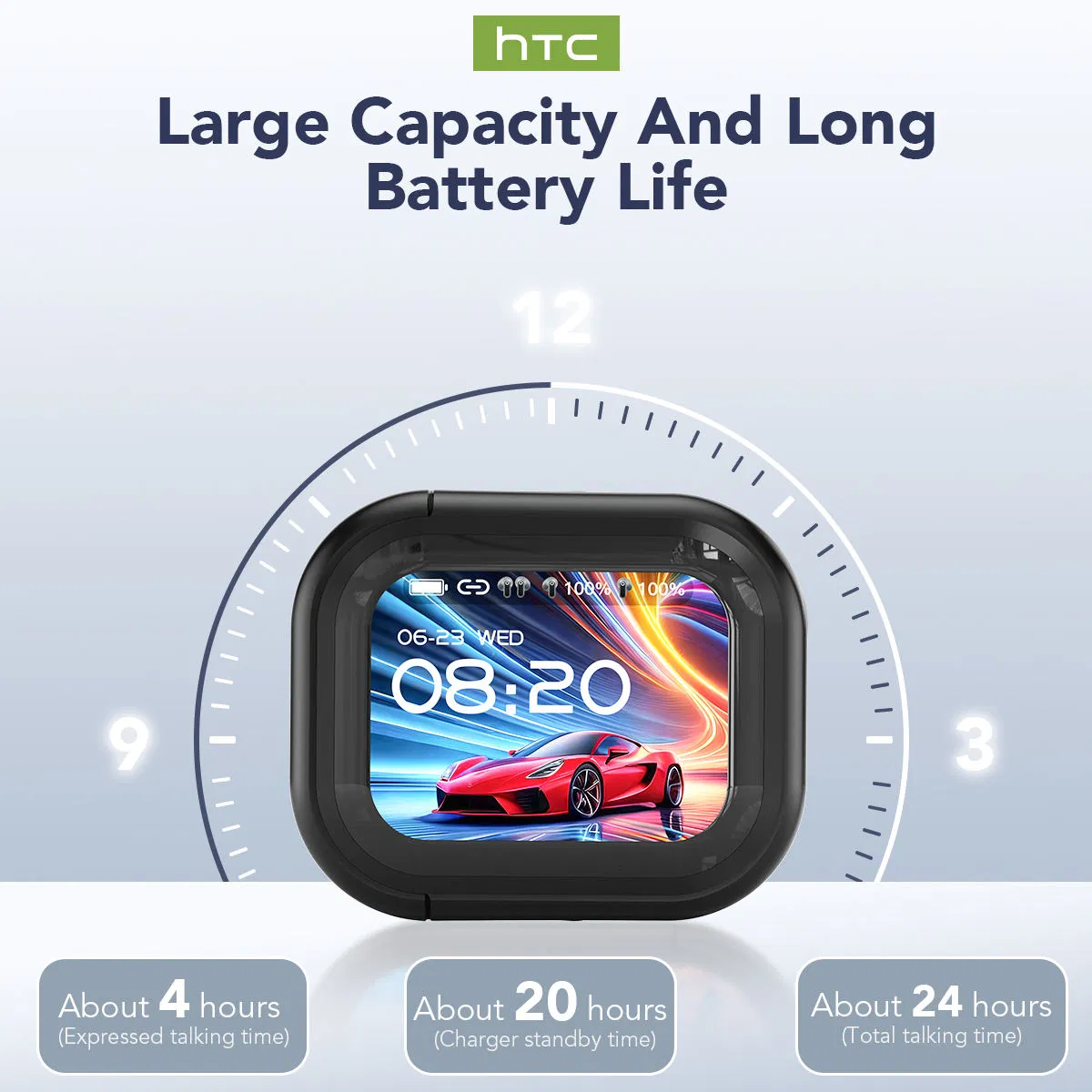 Ai True Wireless Game Headset for Bt 6.0 LCD Display HD Sound Quality Fashion Earphones Headphones Noise for HTC Ne20