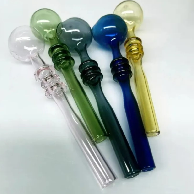 5.3 Inch Glass Oil Burner Pyrex Glass Spoon Pipe Straight Tube Pipes Glass Smoking Glass Pipe Wax Rigs