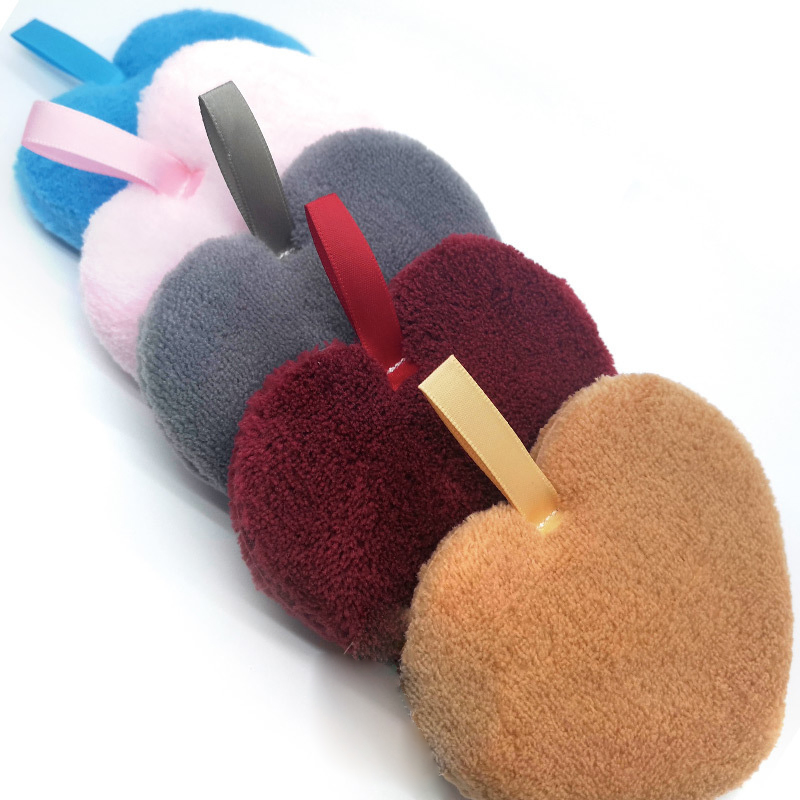 Heart Shape Makeup Remover Cloth Microfiber Face Towel Reuseable Cotton Pads Makeup Remover Pads