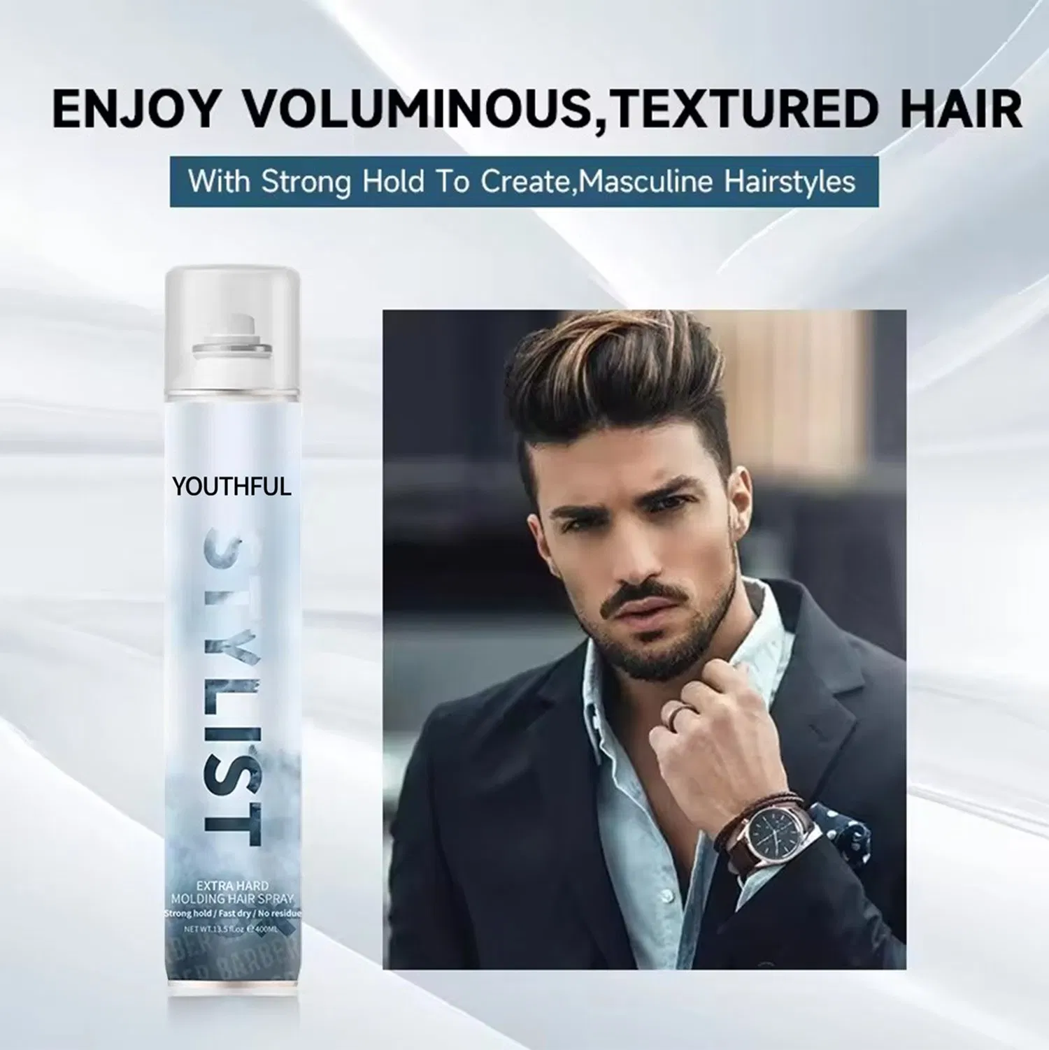 Strong Holding Spray 24 Hour Hold for Men's Hair Styling Texture Sprays
