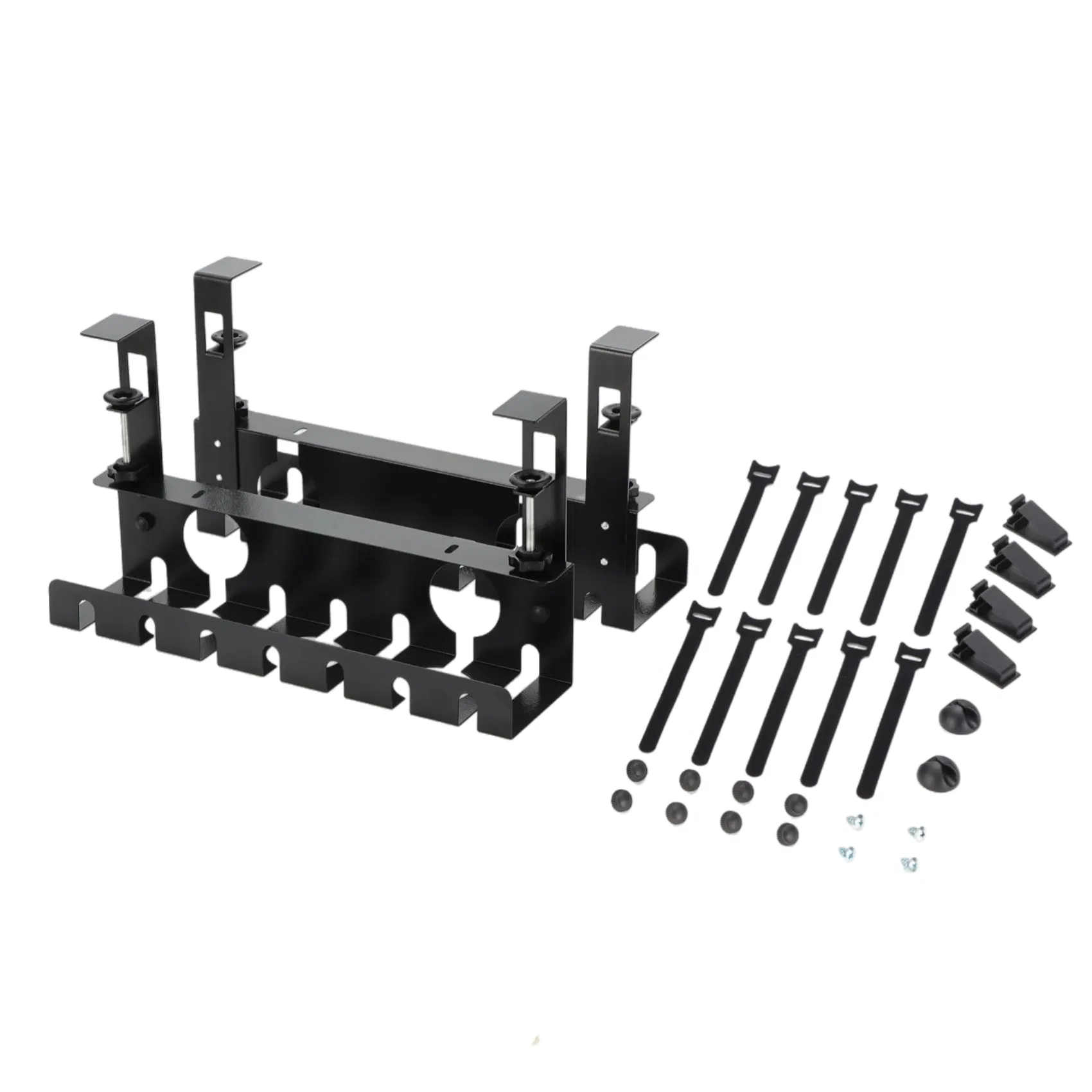 Under Desk Cable Management Tray 2 Pack Black, Home & Office Standing Desk Cord Organizer