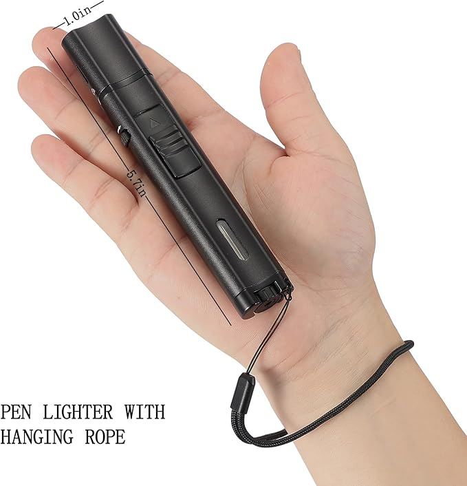 Butane Torch Lighter with Flame Lock and Safety Switch Function Adjustable Dual Jet Flame