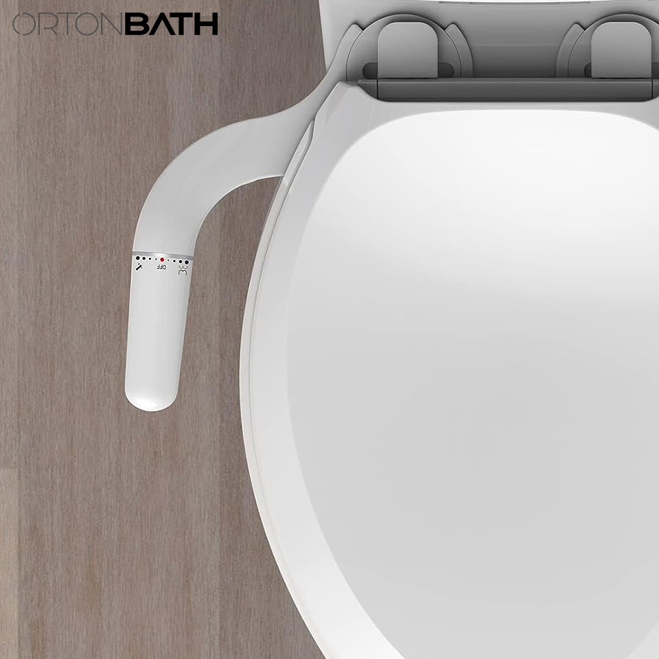 Ortonbath Ultra-Slim Bidet Attachment for Toilet, Adjustable Water Pressure, Dual Nozzle (Feminine/Posterior Wash) Bidet Toilet