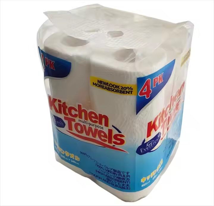 Wholesale 2-Ply Pure White 100% Virgin Wood Pulp Kitchen Towel Paper
