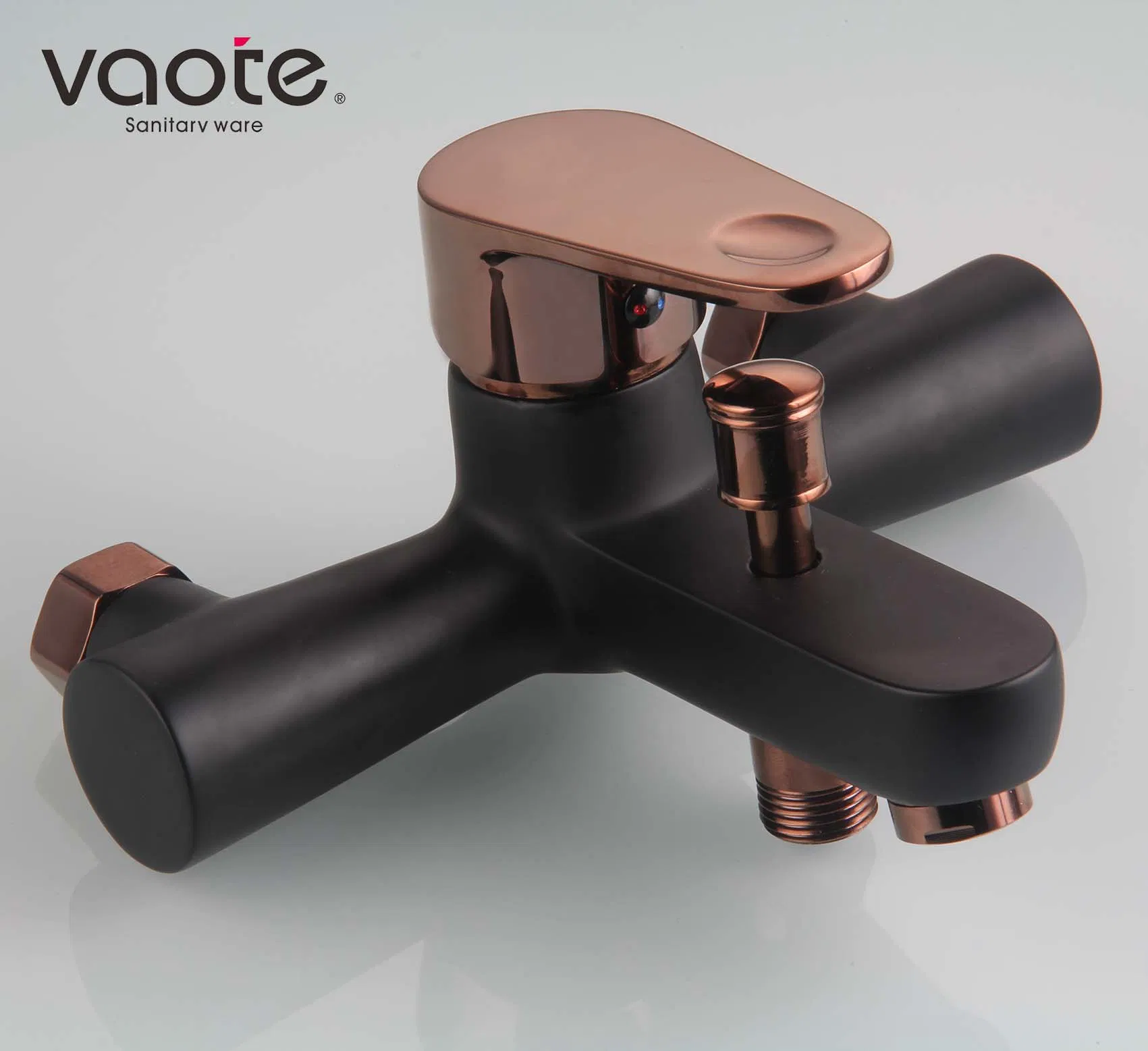 New Design Brass Matt Black with Rose Gold Bath Mixer Luxury Bath Faucet