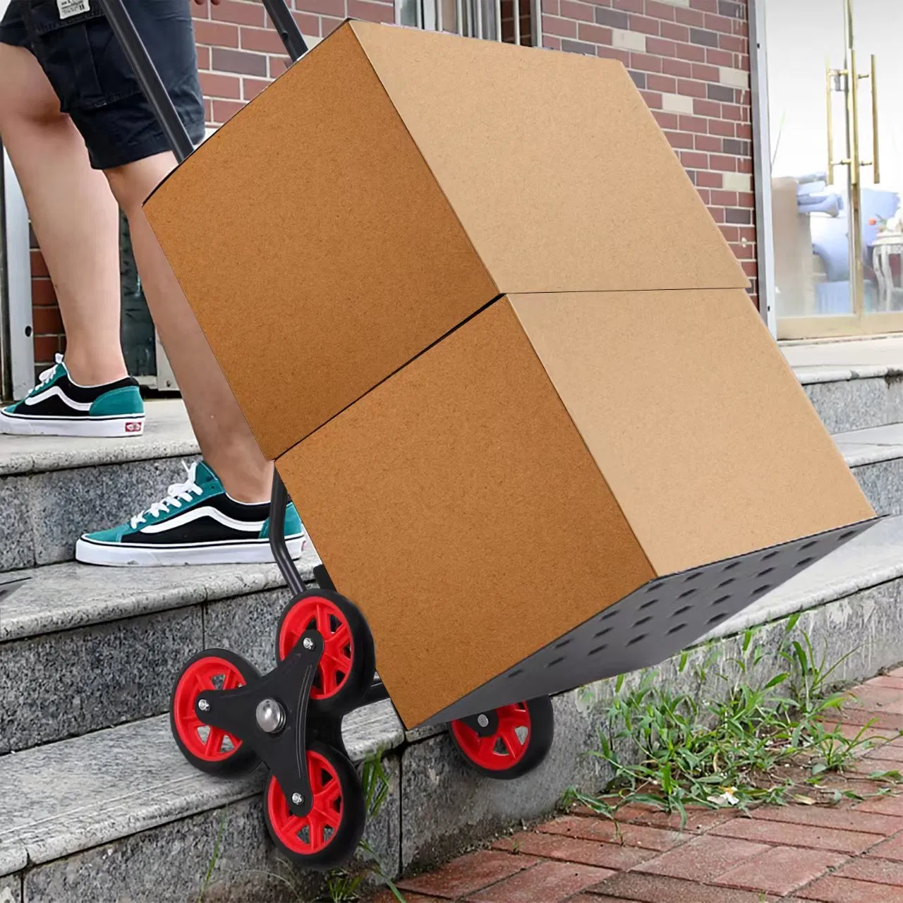 Heavy Duty Steel Foldable Climb Stairs Trolley Hand Truck