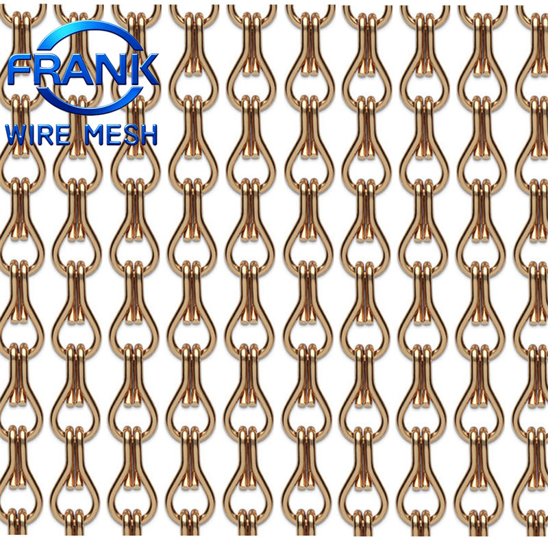 Wide Bronze Double Hook Chain Fly Screen Door Curtain 150X210cm Matching Header