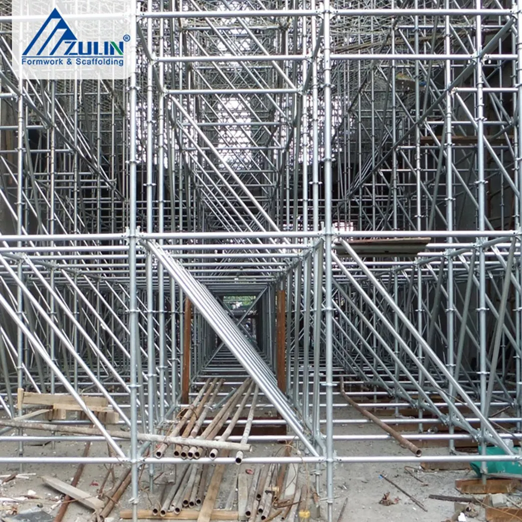 Zulin Galvanized Layher Scaffolding System Kwikstage High Loading Ability Flexible Steel Ringlock Scaffolding for Formwork Construction Support Shoring System