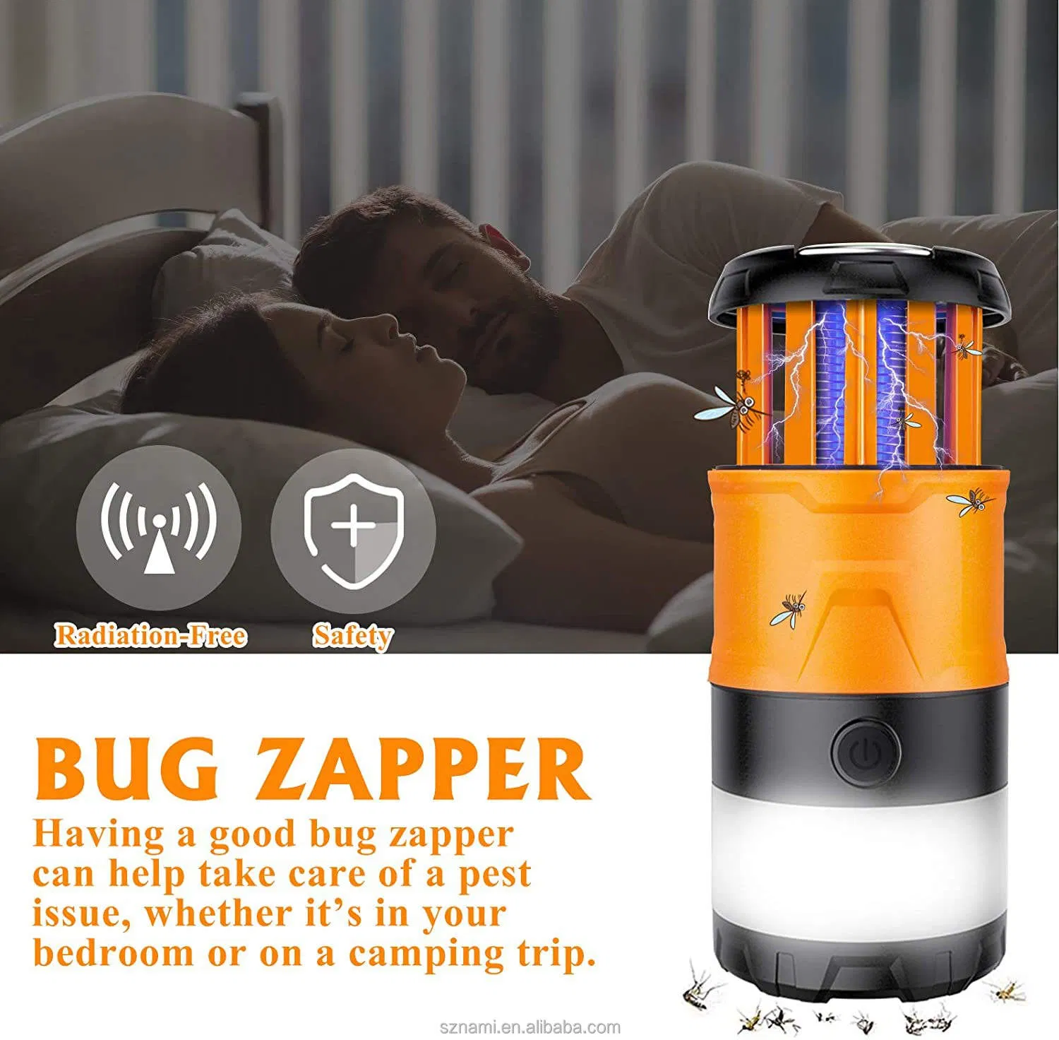 Camping Two Colors Long Endurance Telescopic USB Bug Zapper Rechargeable Battery Operated Multiple UV Light Mosquito Killer Lamp Electric Shock Insect Trap