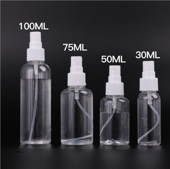 Hot Selling 30ml 50ml 75ml 100ml Hand Sanitizer Bottle Alcohol Plastic Bottle Pet Cosmetic Sprayer Bottle