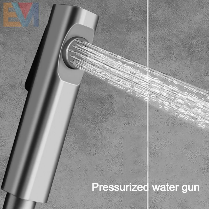 Metal Gun Luxury Hotel 4 Function Rainfall Head Shower Column System Set Exposed Wall Mount Bathroom Wash Room Piano Shower Set