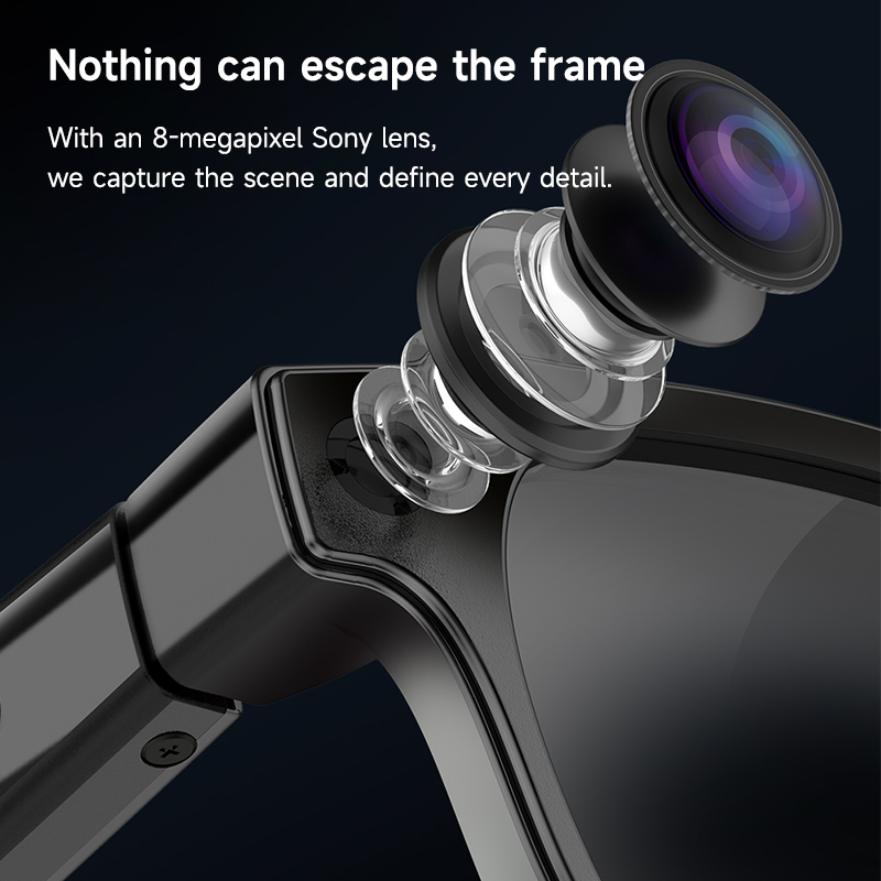 Smart Sunglasses Outdoor Sports Headset Call Recording Video Ai Voice Translation Smart Glasses with Camera