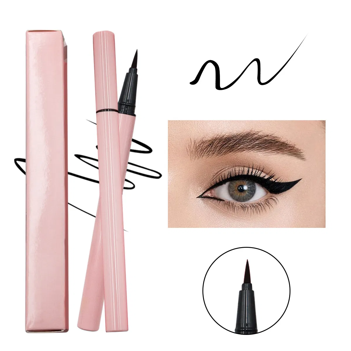 Long Lasting Colorful Beauty Neon Eyeliner Pencil Makeup Private Label Smudge Proof Liquid Pink Eyeliner