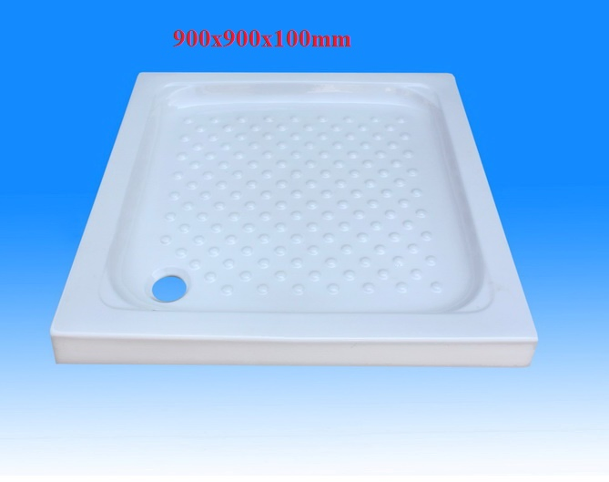 Ocst-900900100 White Square Ceramic Shower Tray in Size 900X900X100mm