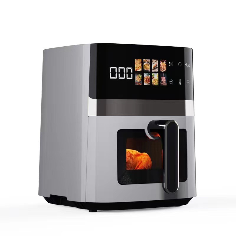 Household Air Fryer Stainless Steel Multifunctional Intelligent 10L Large Capacity Visual Electric Fryer