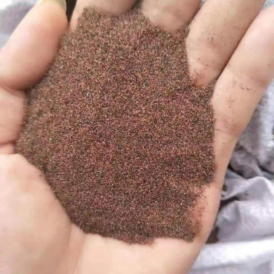 Blasting Abrasives Natural Garnet Sand Free Silica Content Garnet Sand 80 Mesh