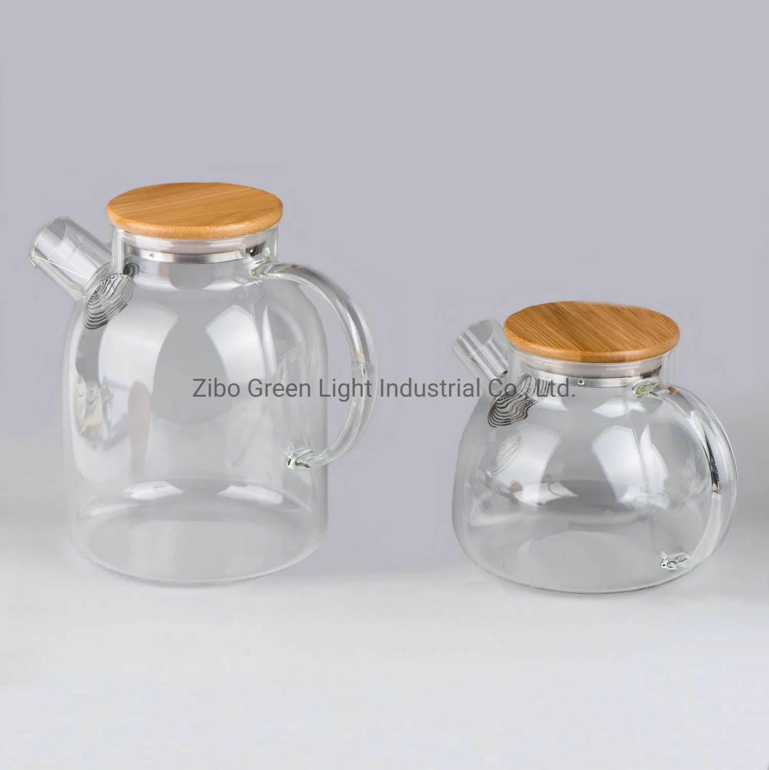 High Borosilicate Glass Tea Pot with Glass Handle and Bamboo Lid