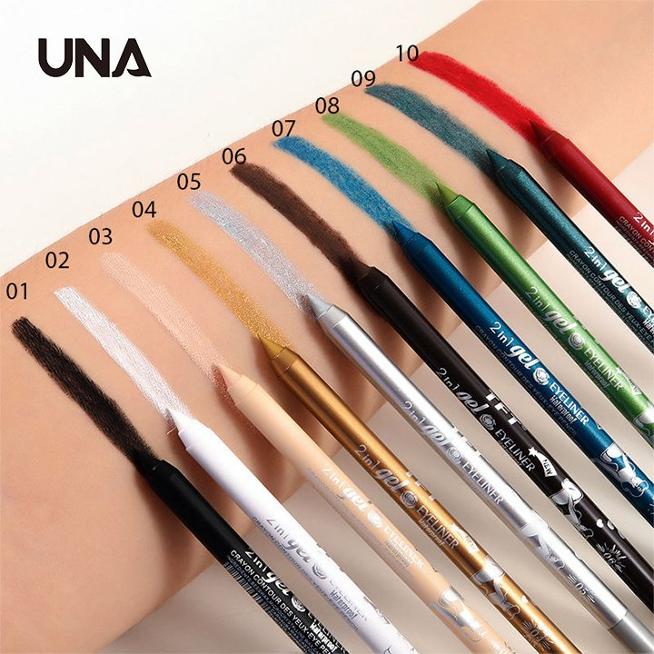 New 2-in-1 Durable Waterproof No Dizzy Eyeliner Gel Pencil Lip Liner 10 Colors Eye Liners Pen Beauty Makeup