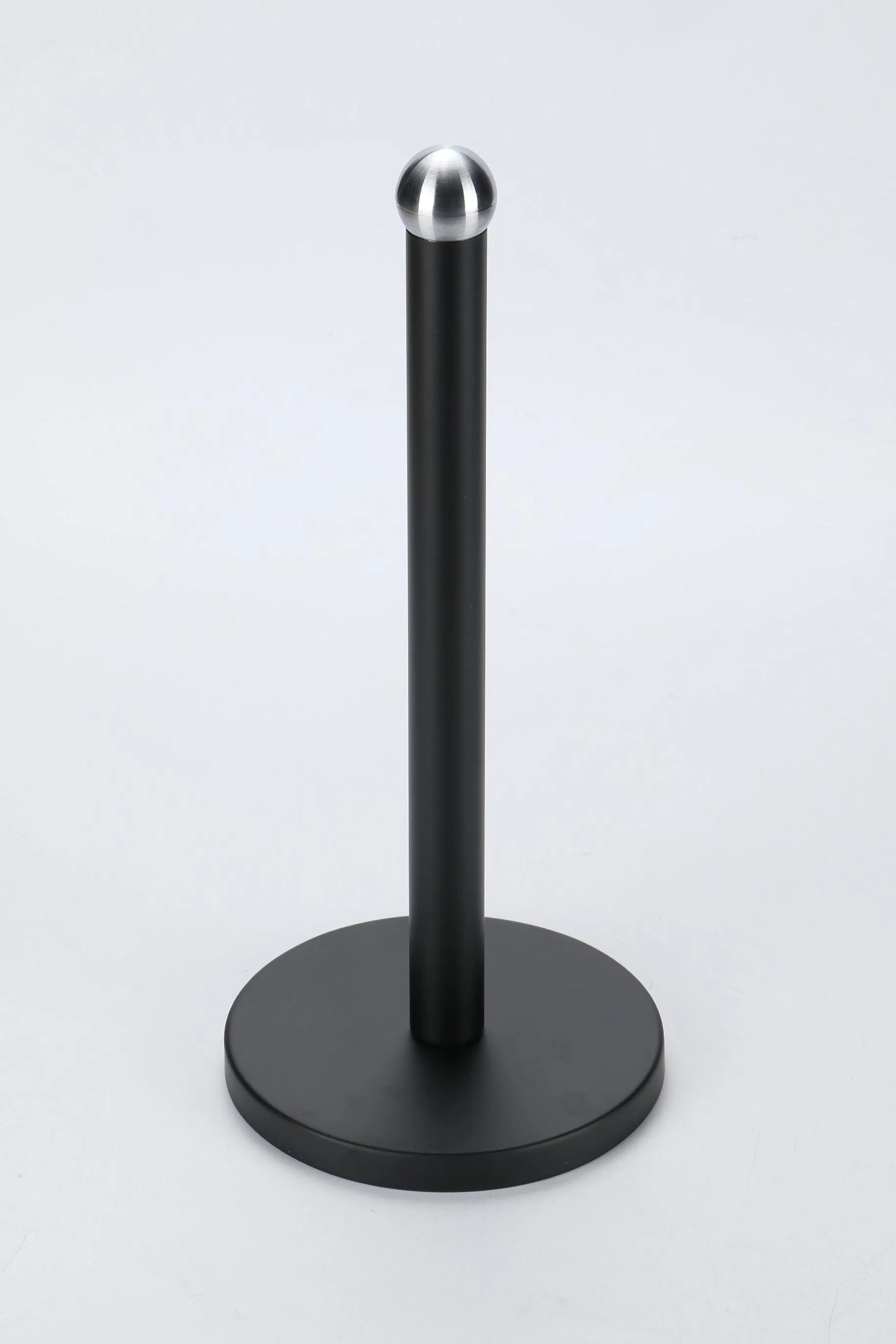 Countertop Metal Round Base Roll Paper Holder Standing Paper Towel Tissue Holder for Kitchen