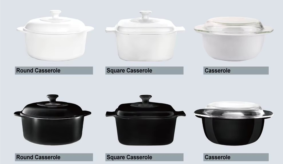 Набор кастрюль из опалового стекла для готовки