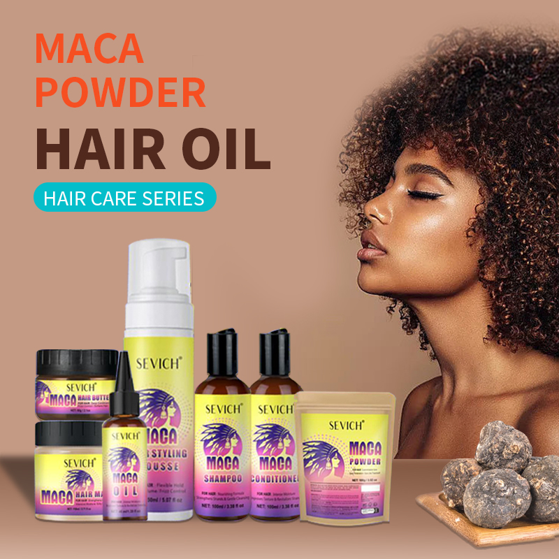 Reducing Scalp Dryness Maca Powder Hair Growth Shampoo Conditioner Maca Oil Serum