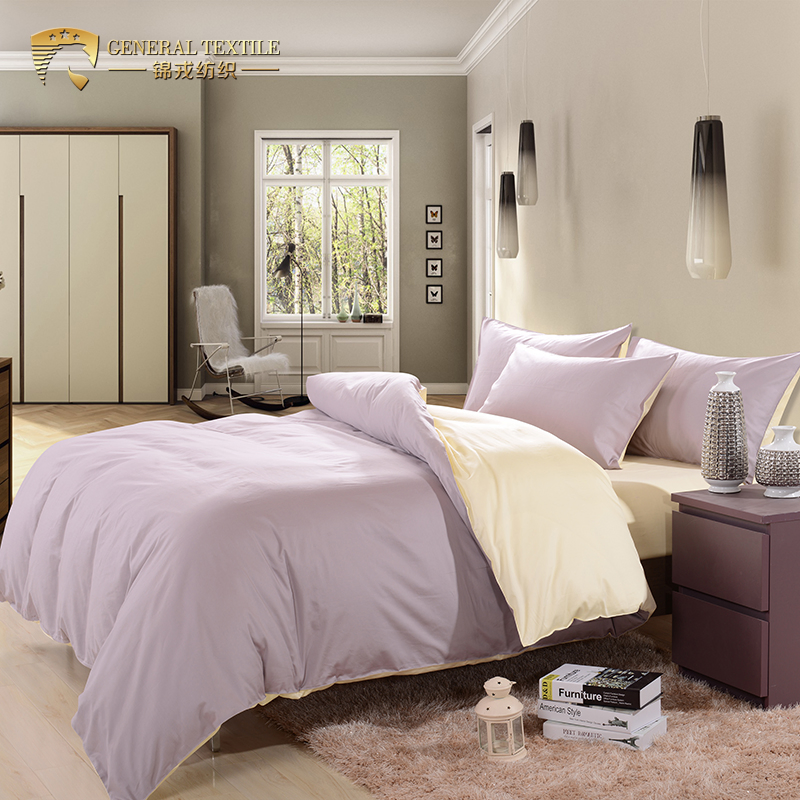 100% Cotton 330tc King Size Solid Color Hotel Bed Linen